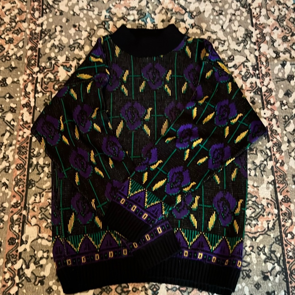 Vintage La Venture 80s/90s print sweater size small